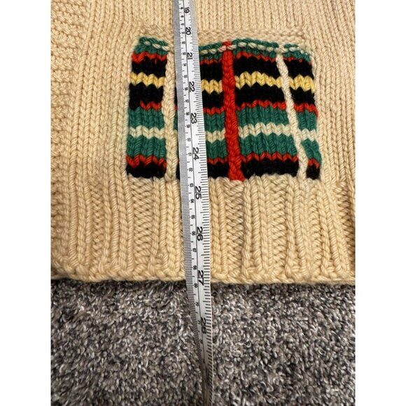 Vintage Cowichan Knit Style Multicolored Zip Up Sweater - Picture 10 of 11